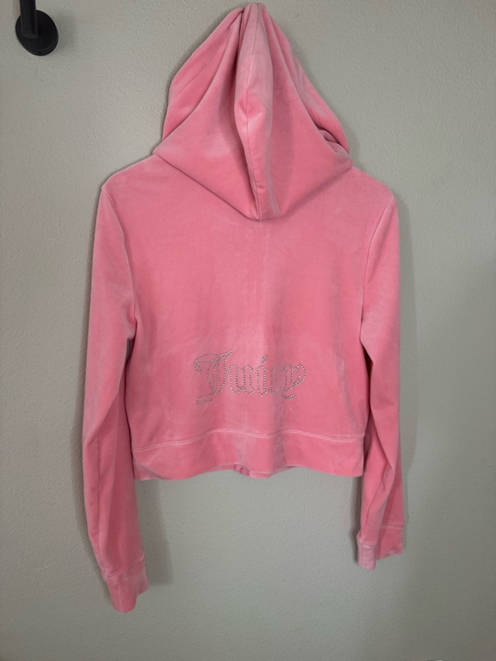 Juicy Couture Strawberry Ice Coral Pink Velour Tracksuit Set L Rhinestone - Picture 9 of 13